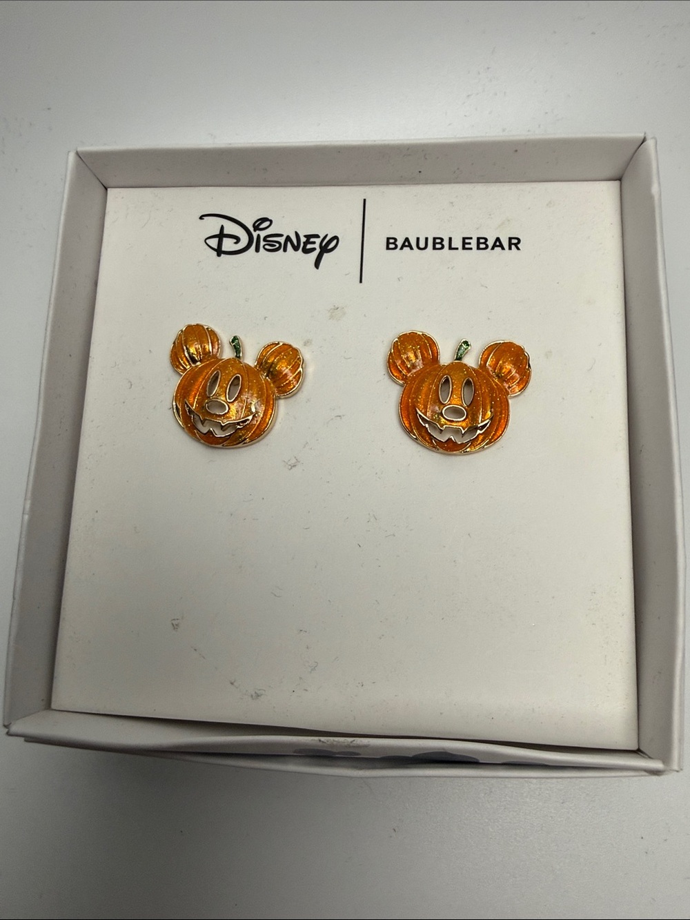 Disney Orange Mickey Pumpkin Stud Earrings by BaubleBar